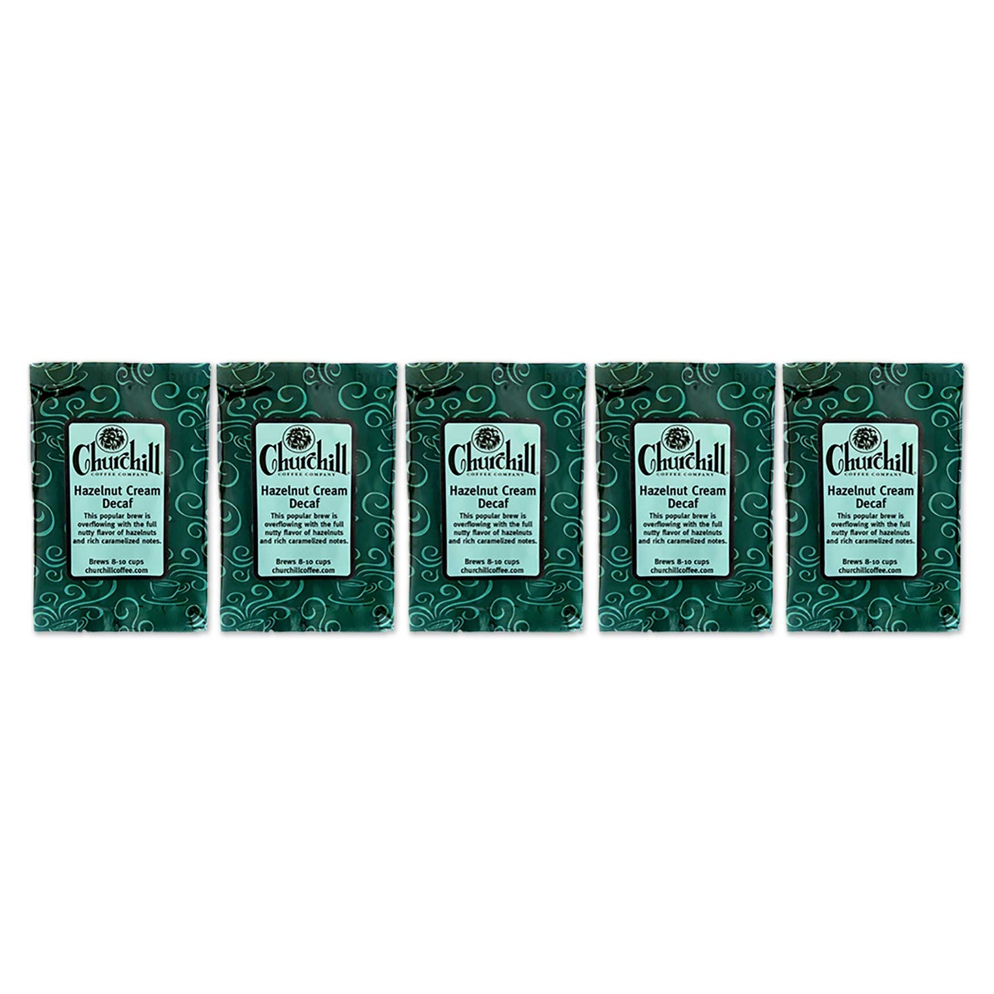 Churchill Coffee Company - Hazelnut Cream - 5 pack of 1.5 ounce bags - Decaf